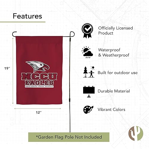 Miniatura 4 de Desert Cactus Bandera de jardín NCCU de la Universidad Central de Carolina del Norte, 19 x 12 pulgadas, bandera de Carolina Eagles para exhibición