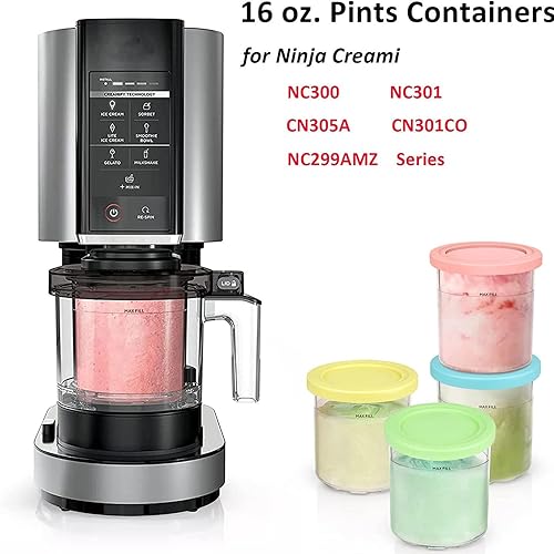 Miniatura 3 de Recipientes de 246 pintas de creami, para pintas de helado Ninja Creami, contenedor de helado de 16 onzas sin BPA, apto para lavavajillas para