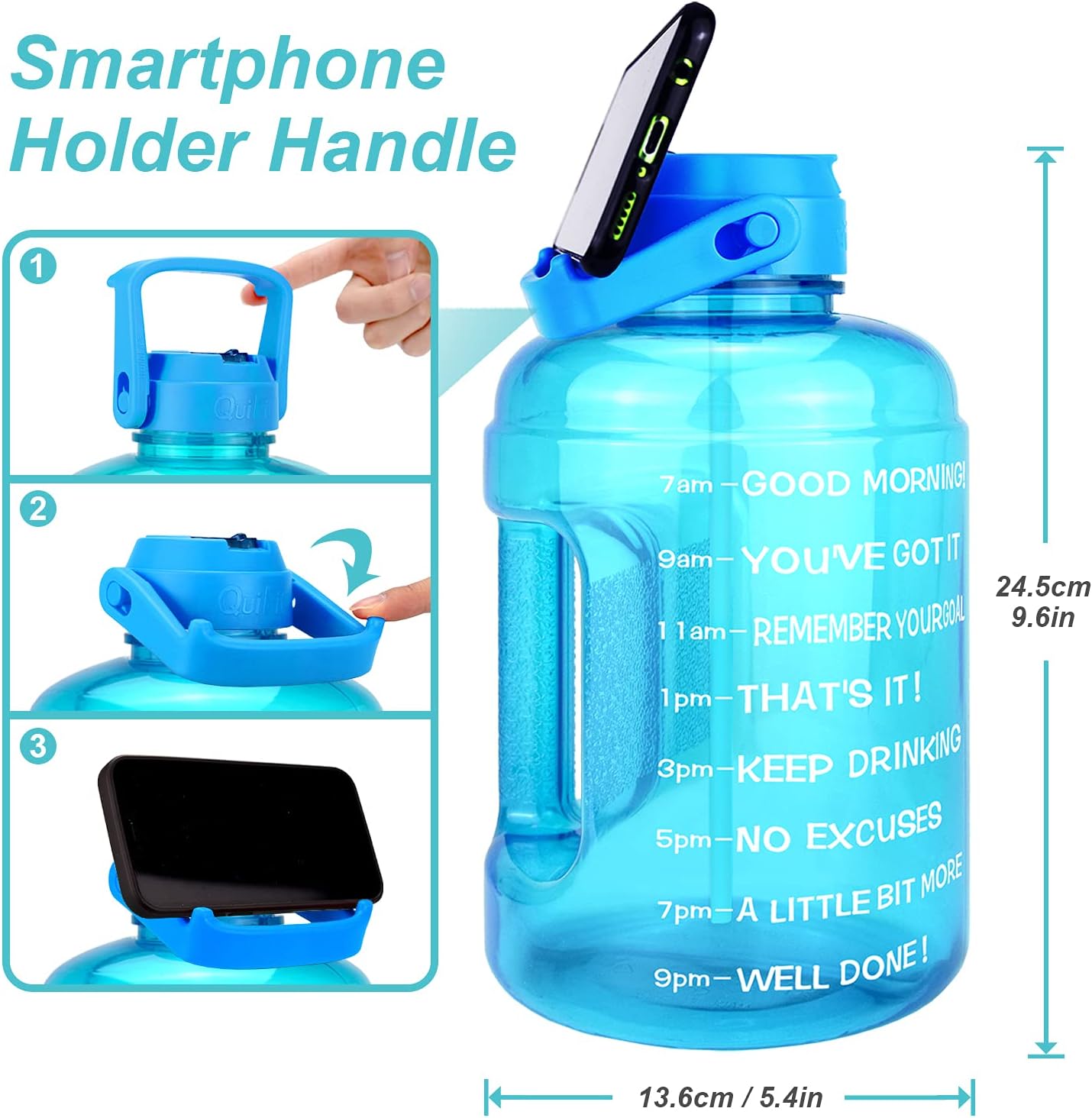 BuildLife Motivational Water Bottle 2.2L - Image 5
