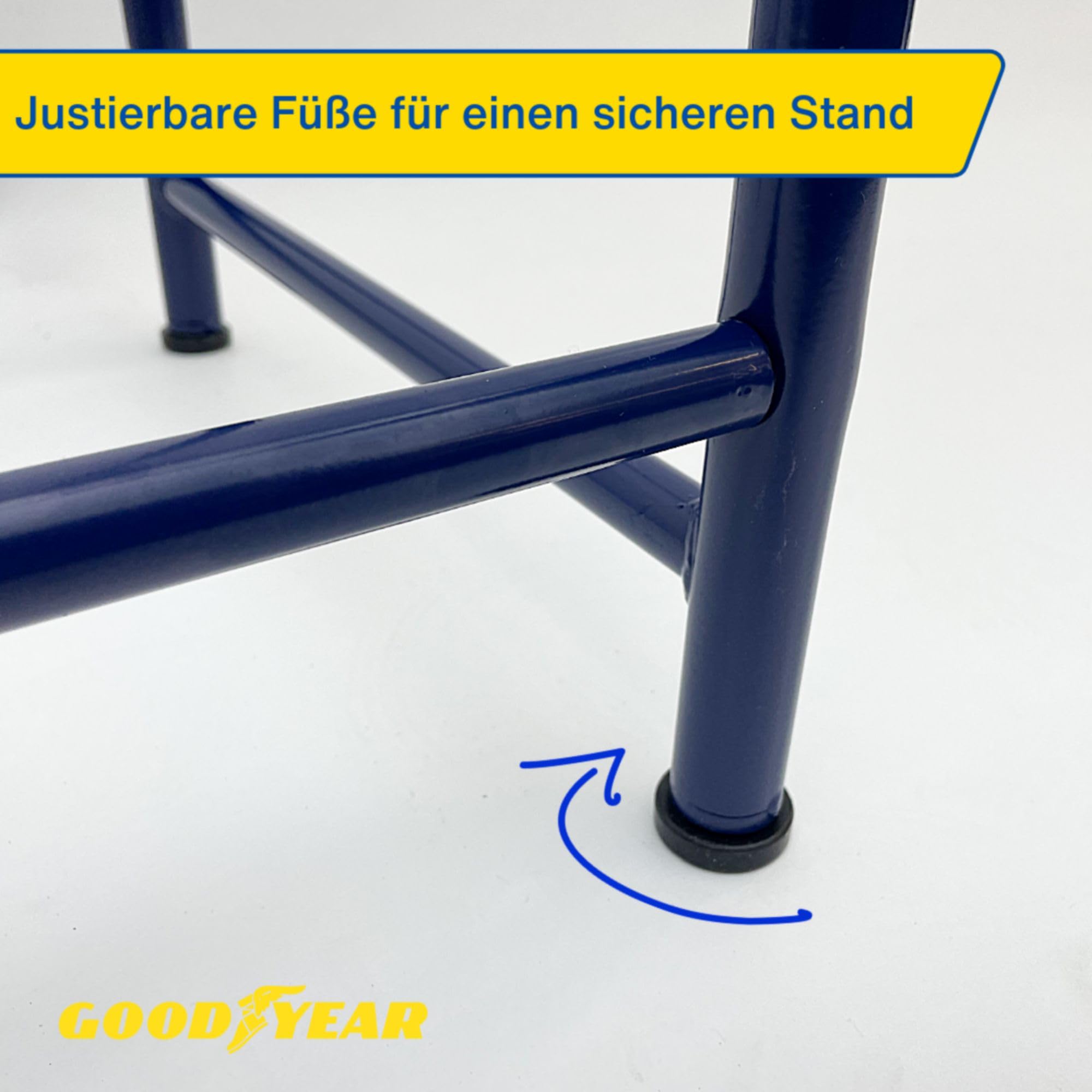 Goodyear 4 portautensili, salvaspazio, Altezza Regolabile, 2 Livelli, capacità di carico Fino a 120 kg, Blu