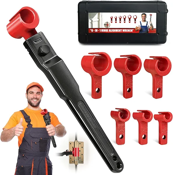Vdsfand 6 in 1 Door Hinge Adjustment Tool Kit Door Gap Adjustment Tool for Precise Hinge Gap Adjustment Upgraded Hinge Gap Adjusting Wrench for Installation and Repair of Residential and Commercial