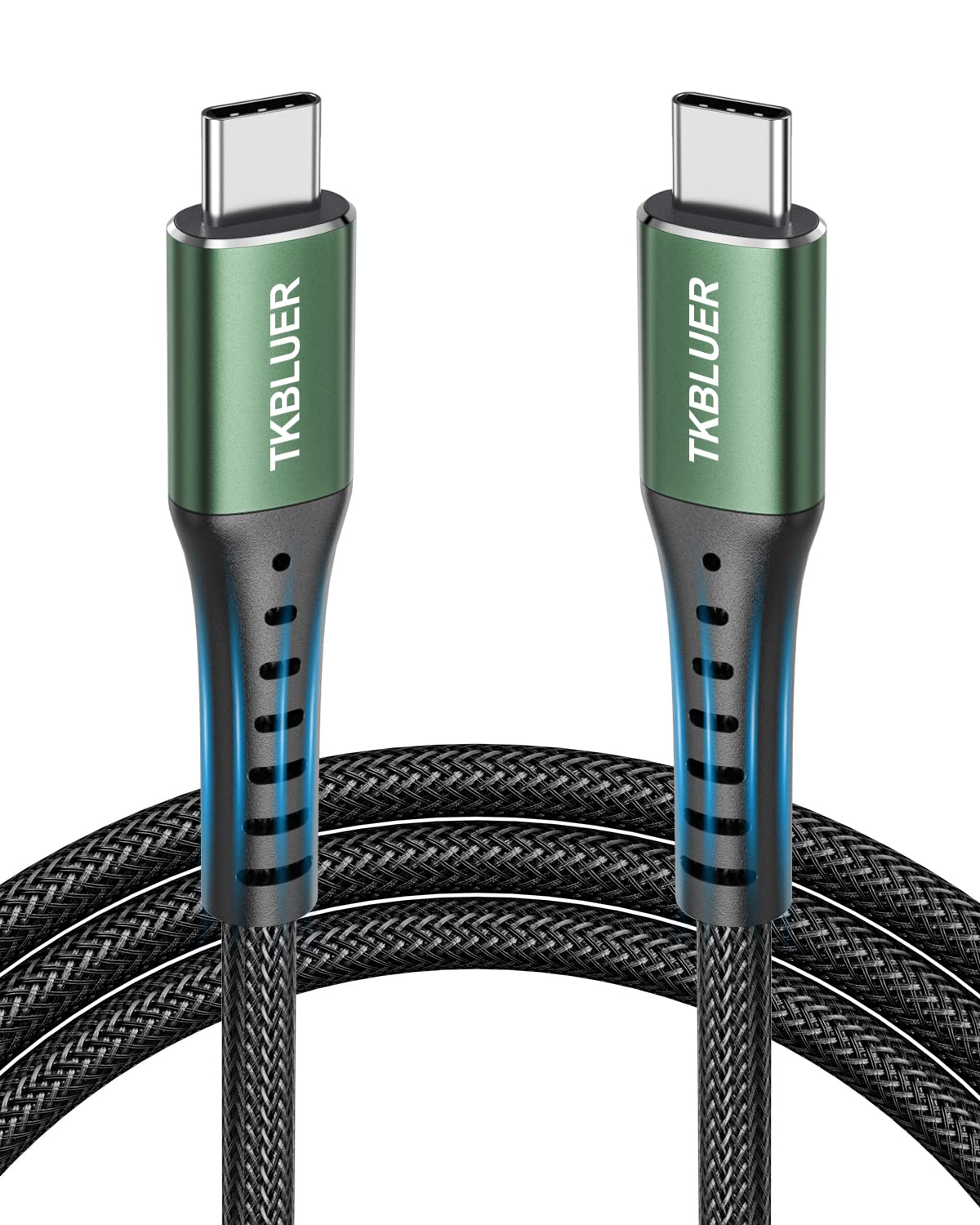 TKBLUER USB C to USB C Charger Cable 2M, 60W PD Fast Charging USB C Cable,Type C to Type C Braided Data Cable Lead for iPad Pro 2020,iPad Air 4,MacBook Pro 2020,Samsung S22 Ultra S21,S20 Pixel