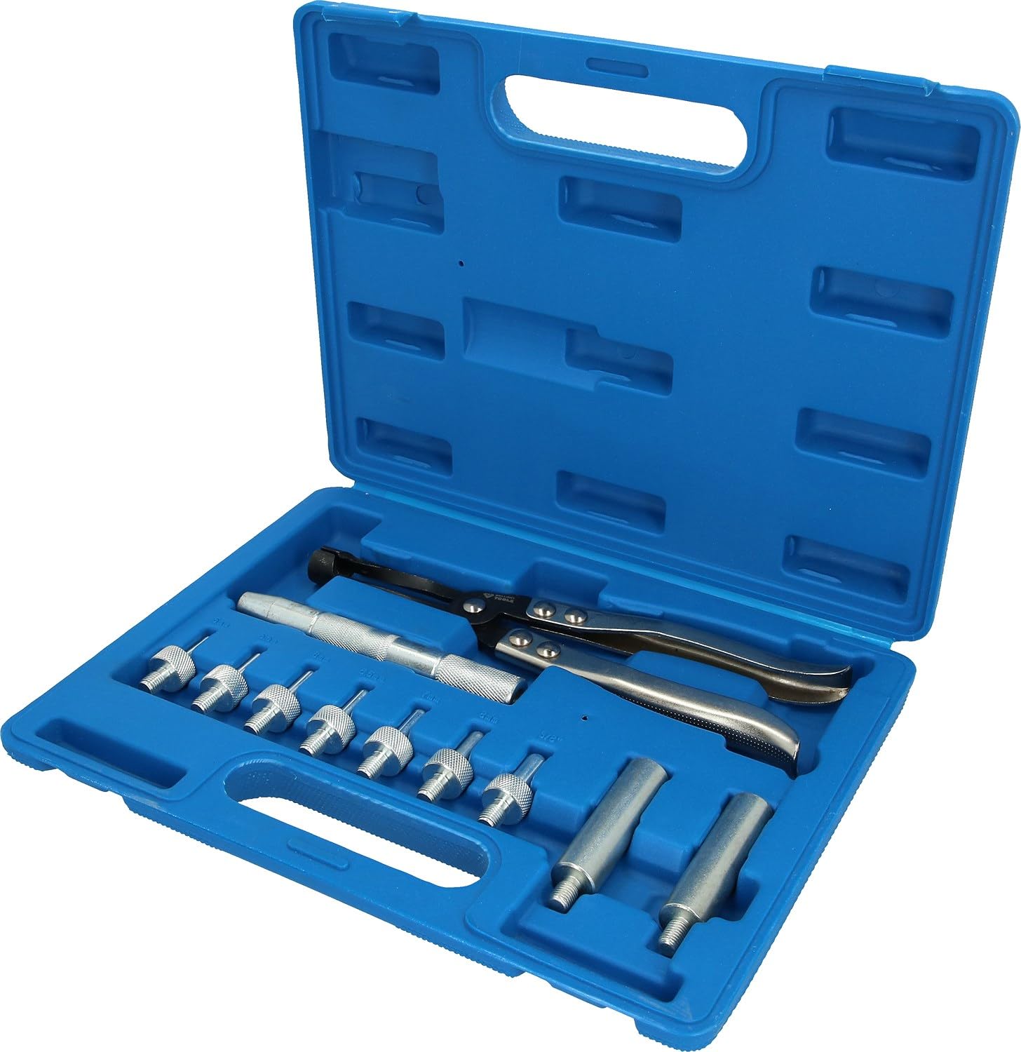 BRILLIANT TOOLS BT541100 Ventildichtung-Ausbau und Installationss atz [Powered by KS TOOLS], Mit Stabilem Blauen Transportkoffer, 11-Tlg.