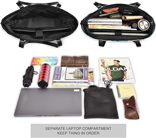 Miniatura 5 de Vintage Lily Turquesa Simple Laptop Case con Cremallera Grandes Bolsas de Trabajo para Mujeres para Enfermeras con Bolsa de Almuerzo para Laptop