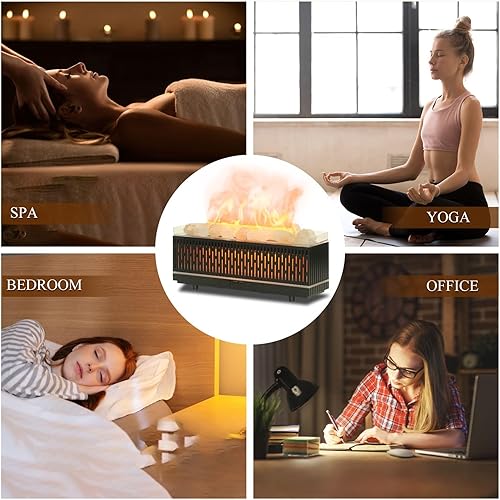 Miniatura 6 de Difusor de aceite esencial para el hogar, 6.8 fl oz, difusor de lámpara de sal del Himalaya, difusor de aromaterapia con humidificador ultrasónico,