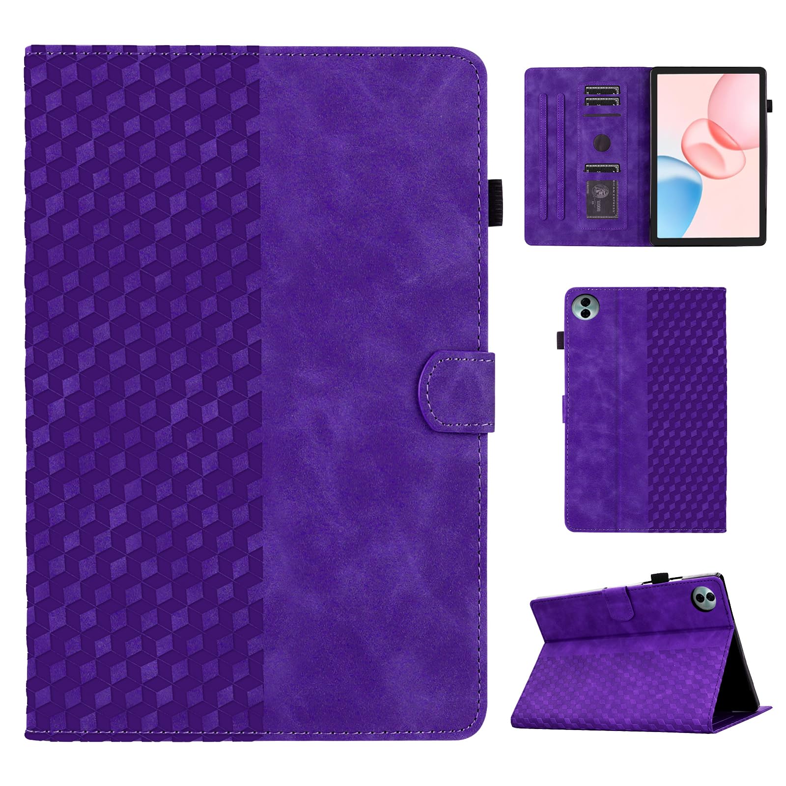 CASAFUNY Hülle für Honor Pad 10 12.1 Zoll 2025,Violett | mit Stifthalter,PU Leder,Multi-Winkel,Ständer,Cover Case für Honor Pad 10