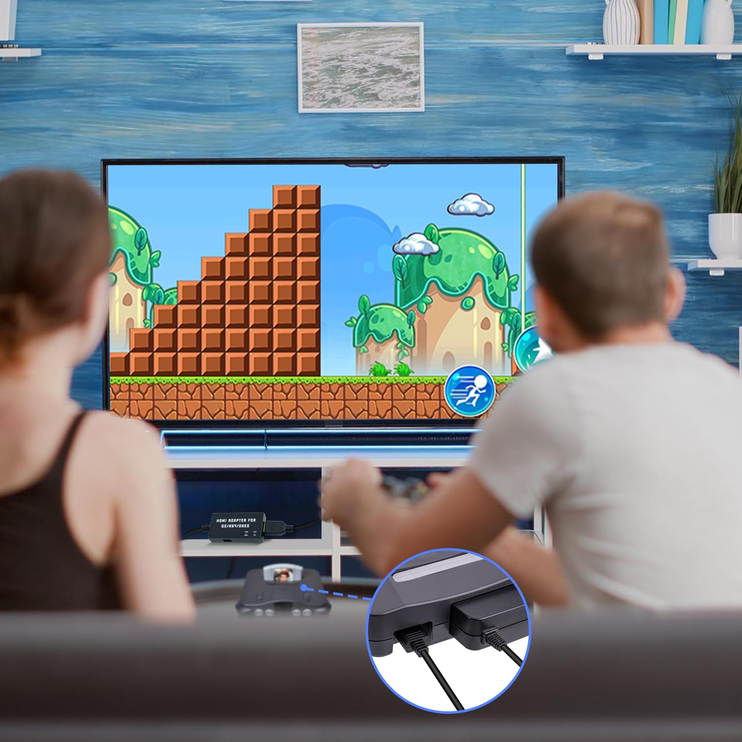 Mcbazel Konwerter N64 na HDMI dla konsoli N64/SNES. Kabel HDMI do HDTV obsługuje 480p/720p/stereo audio/współczynnik proporcji 16:9/4:3.