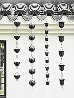 Vista 5 de Aluminum Rain Chains for Gutter, Rain Water Catching System Decoration, 2.4M 2.6M 3M Rain Chimes Rain Catcher Chain, Easy Installation,Style D-26m