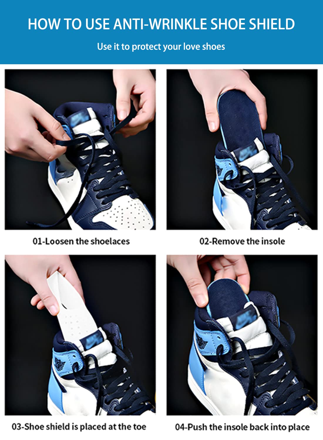 4 Pares Protectores Zapatillas Escudo de Zapatos Antiarrugas Calzado Protección Previenen Arrugas Pliegue Deporte Zapatilla