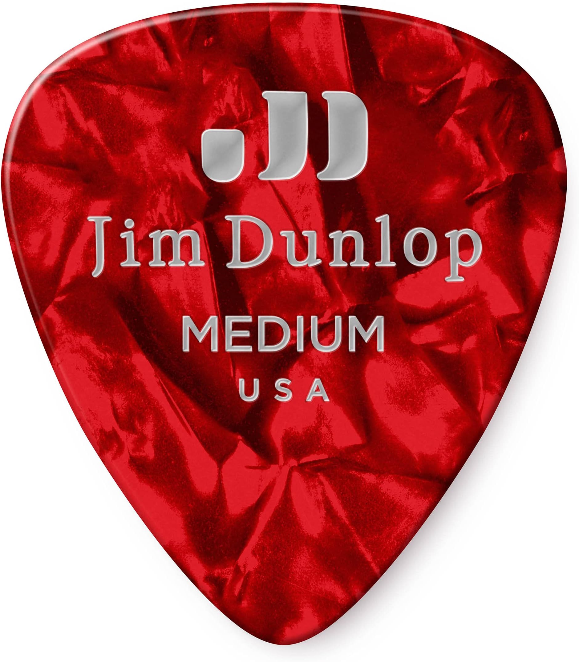 Celluloid Red Pearloid Pick Medium - 12 Pack