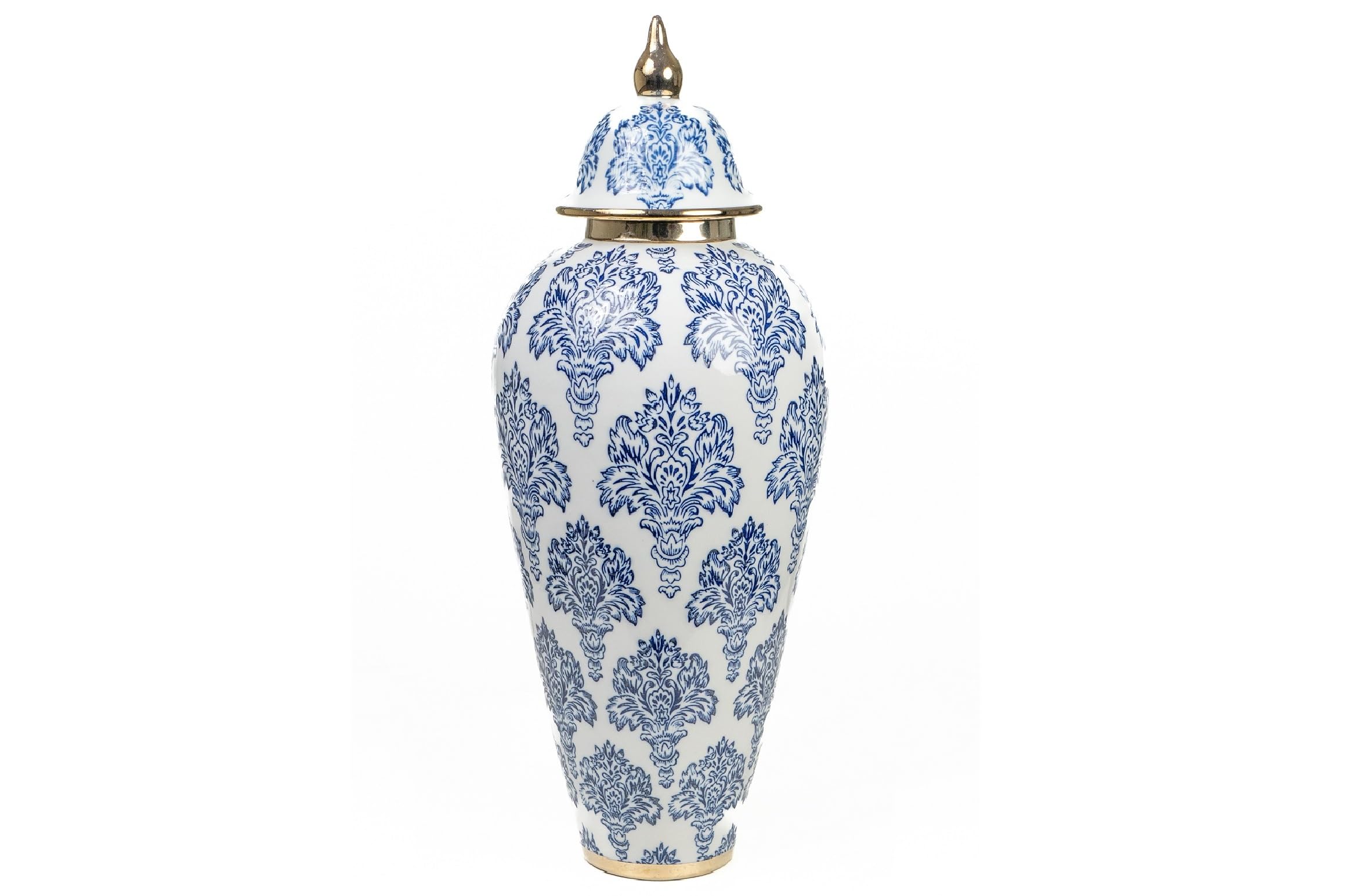 Porcelaine bleu et blanc tibor d'artisanat d'art fait main d'exception