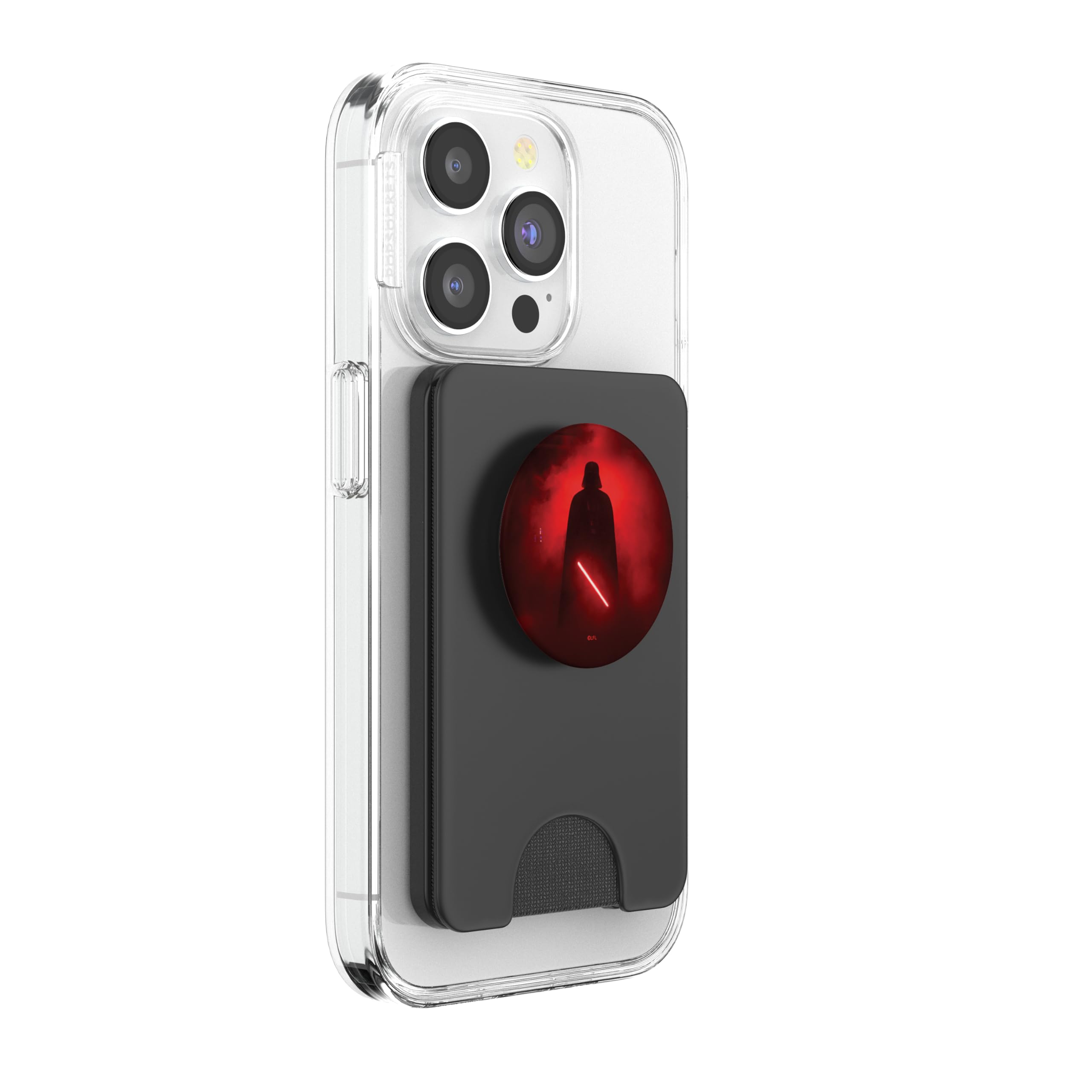 Star Wars Darth Vader Red Lightsaber Shadow PopSockets PopWallet for MagSafe, Black - Image 4