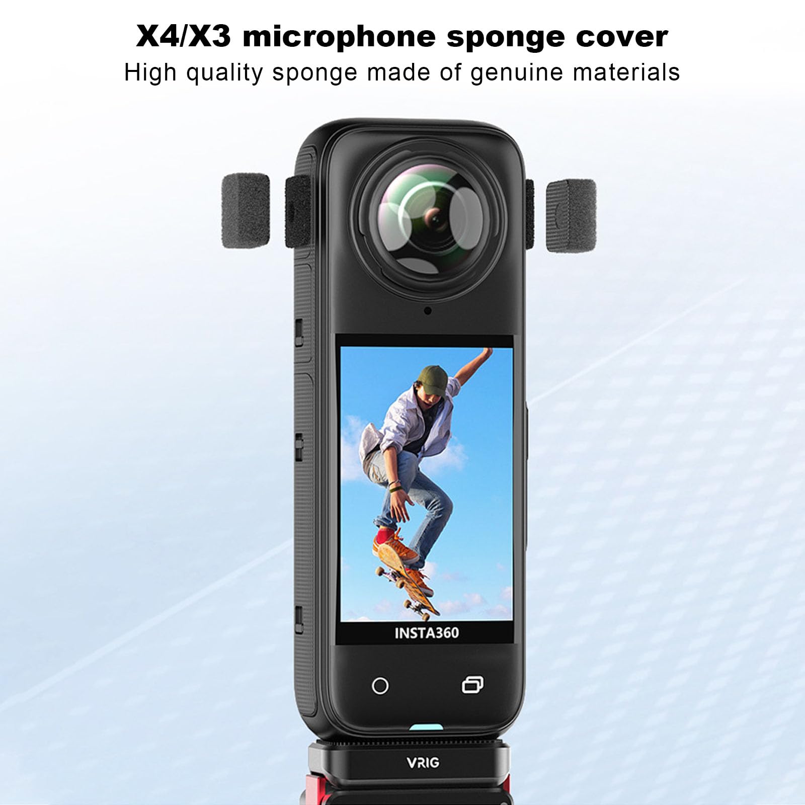 Zestaw 6 akcesoriów do mikrofonu, ochrona przed wiatrem, akcesoria do aparatu Insta360 X4/X3, mikrofon, szyba przednia, pianka przeciwwiatrowa, ochrona przed wiatrem, osłona premium do redukcji szumów