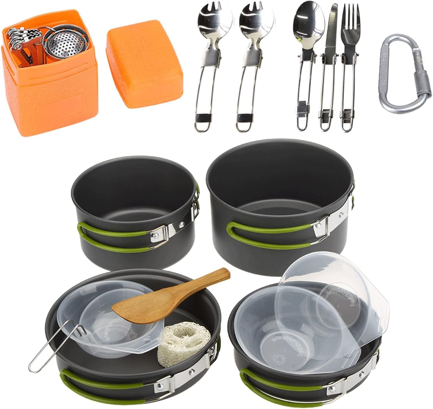 Camping Cookware Mess Kit, Campfire Cooking Set Pot Pan Bowl Camping Picnic Hiking Utensils