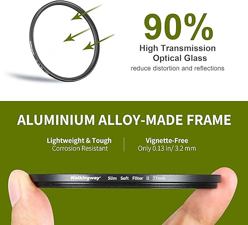 Miniatura 2 de Walking Way Filtro de niebla blanca de 3.228 in, filtro de enfoque suave, filtro de difusión circular, efecto niebla de ensueño, lente de cámara,