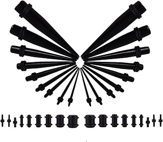 36PCS Ear Stretching Kit 14G-00G – Acrylic Plugs, Gauges, Tapers, Silicone Tunnels – Lightweight Expanders for Men & Women – Complete Set for Safe and Comfortable Ear Stretching, Multiple Sizes