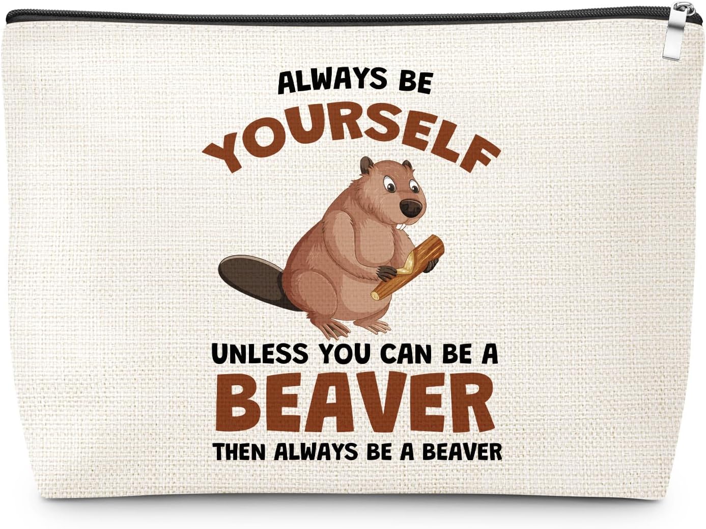 Gifts for Beaver Lovers Makeup Bag Beavers Theme Gift for Animal Lovers Holiday Appreciation Gifts for Her Travel Pouch Christmas Birthday Gift for Beaver Fans Women Friends Cosmetic Bag with Zipper