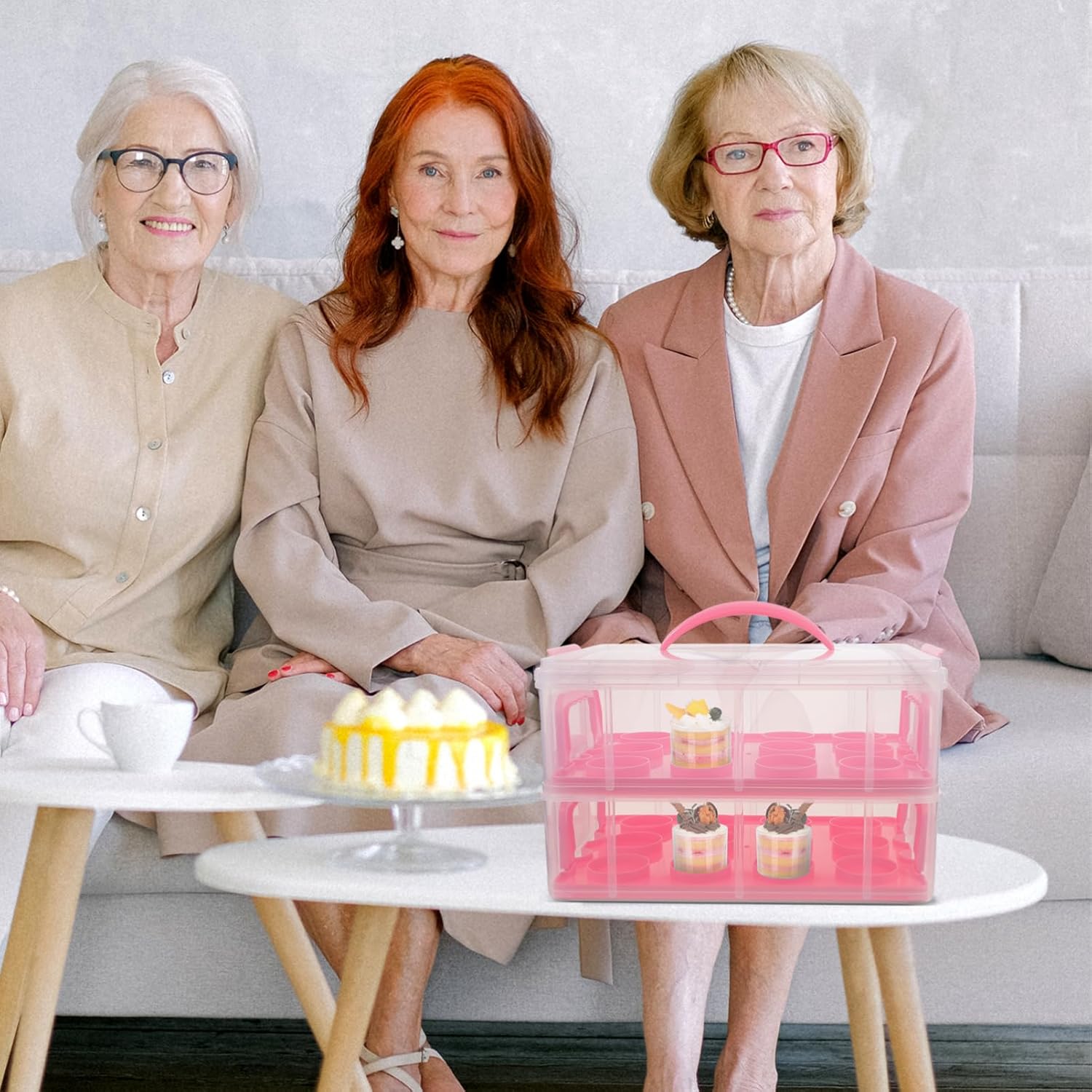 Small Cake Box Handle Cupcake Carrier Muffin Box Transport Containers Bakery Carrier