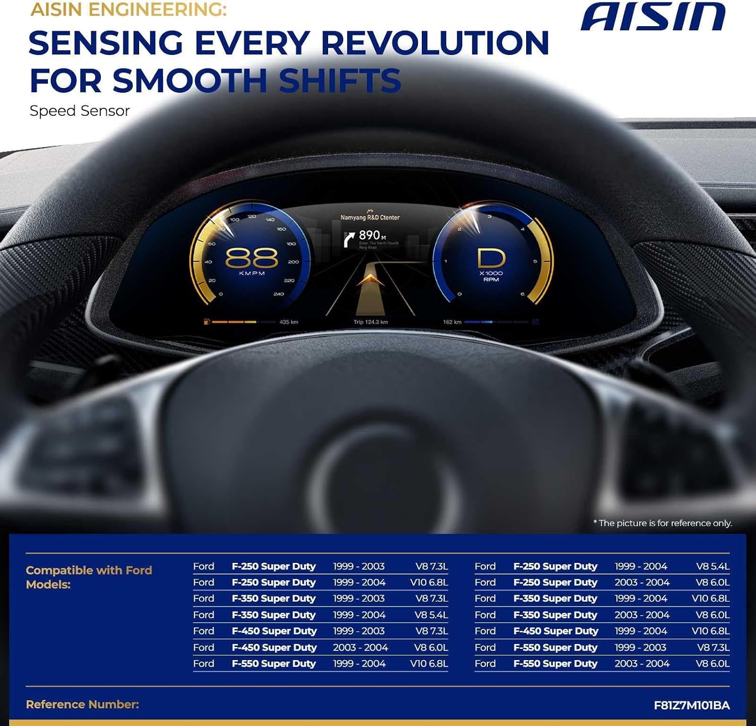 AISIN AFTERMARKET ASWFD-00068 Input or Output Transmission Speed Sensor - Compatible with Ford F-250/F-350/F-450/F-550 Super Duty 1999-2004 - with Automatic Transmission