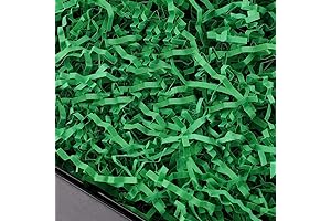 PLINJOY 4 OZ Crinkle Cut Green Grass for Easter Baskets