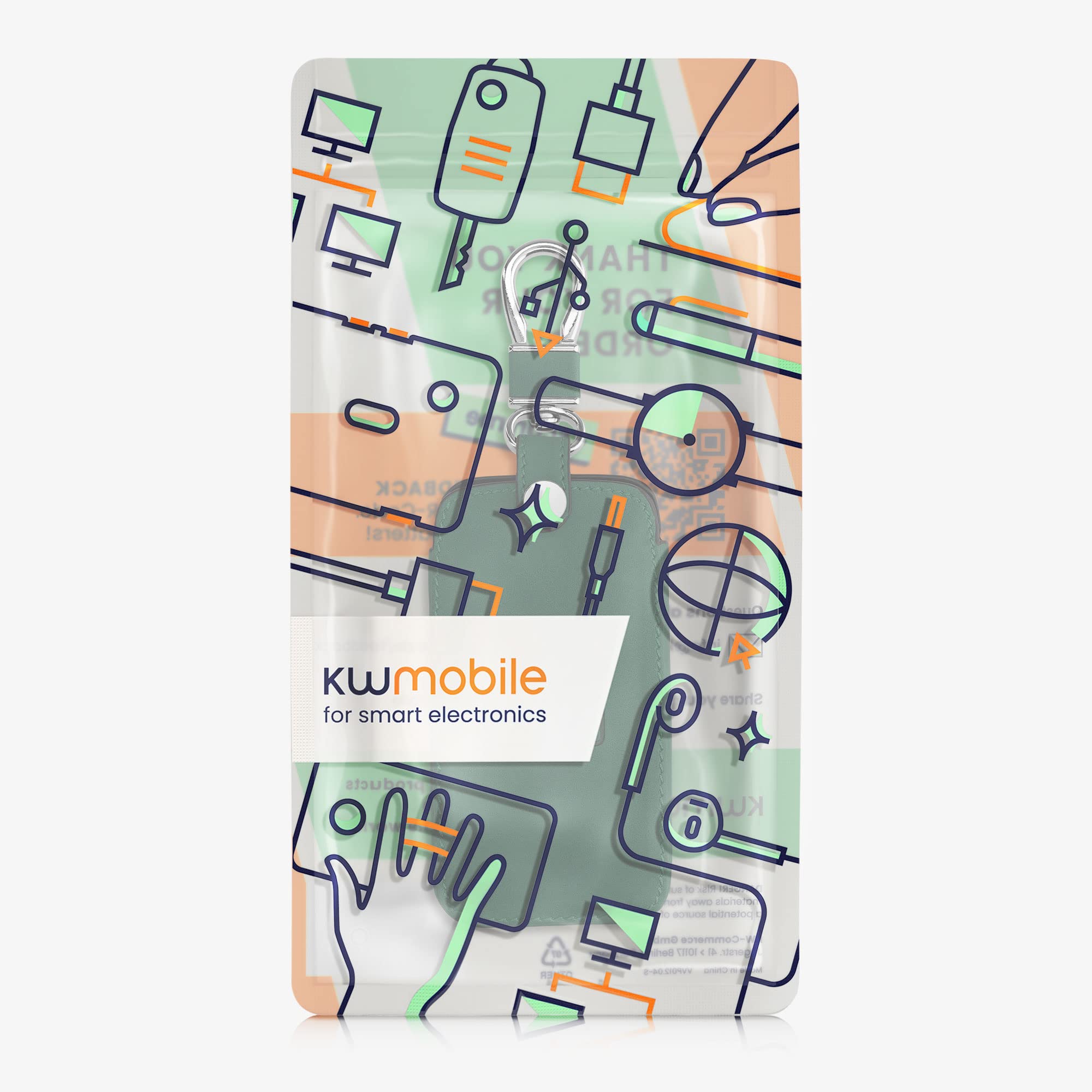 kwmobile Akcesoria do kluczyka samochodowego kompatybilne z Renault Smart Key 4-Button (tylko klawisze Keyless Go) - Etui na kluczyki samochodowe z nubuku - ciemnozielony