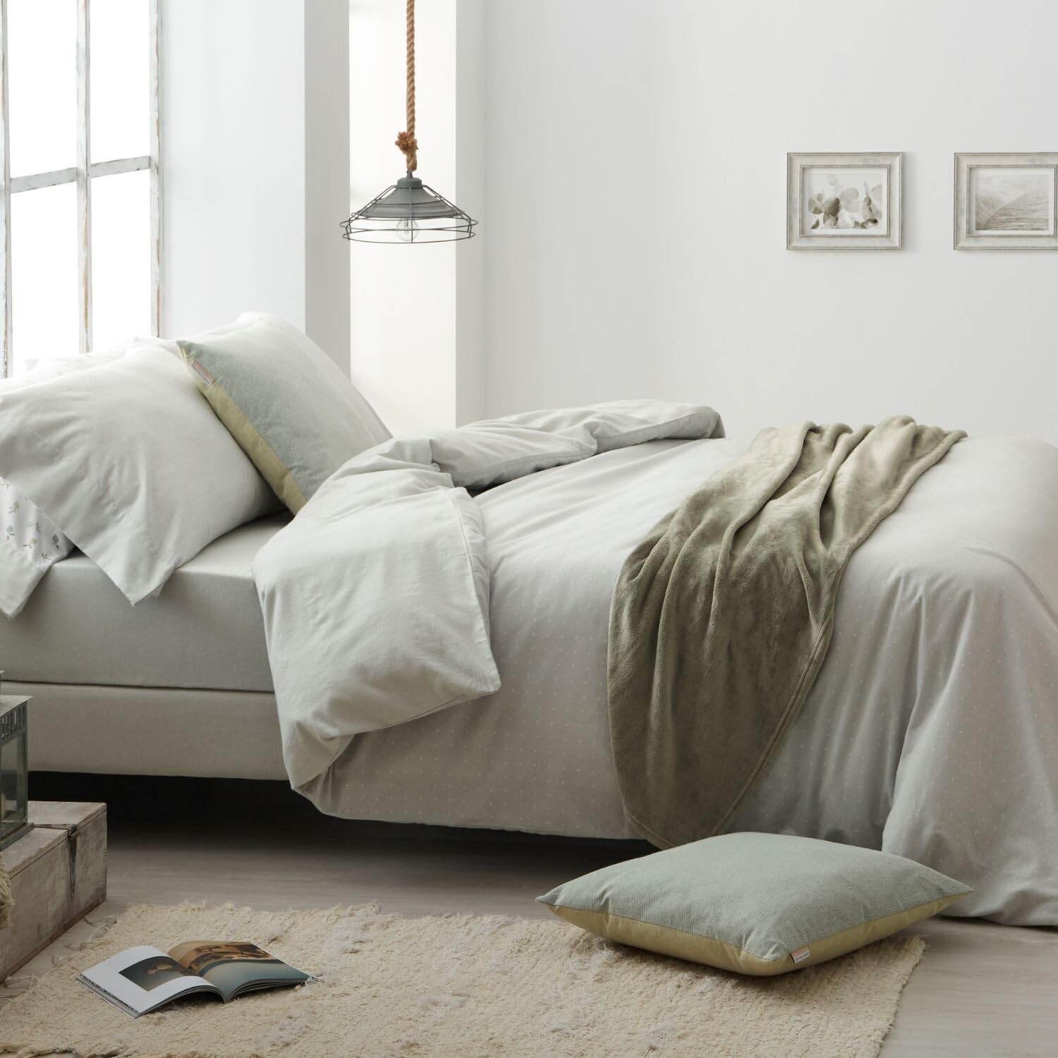 Burrito Blanco | Flannel Duvet Covers | Bed 150 to 160 cm (+Available Measurements) | Design 577 | Laurel Color (150-160x190/200 cm.)