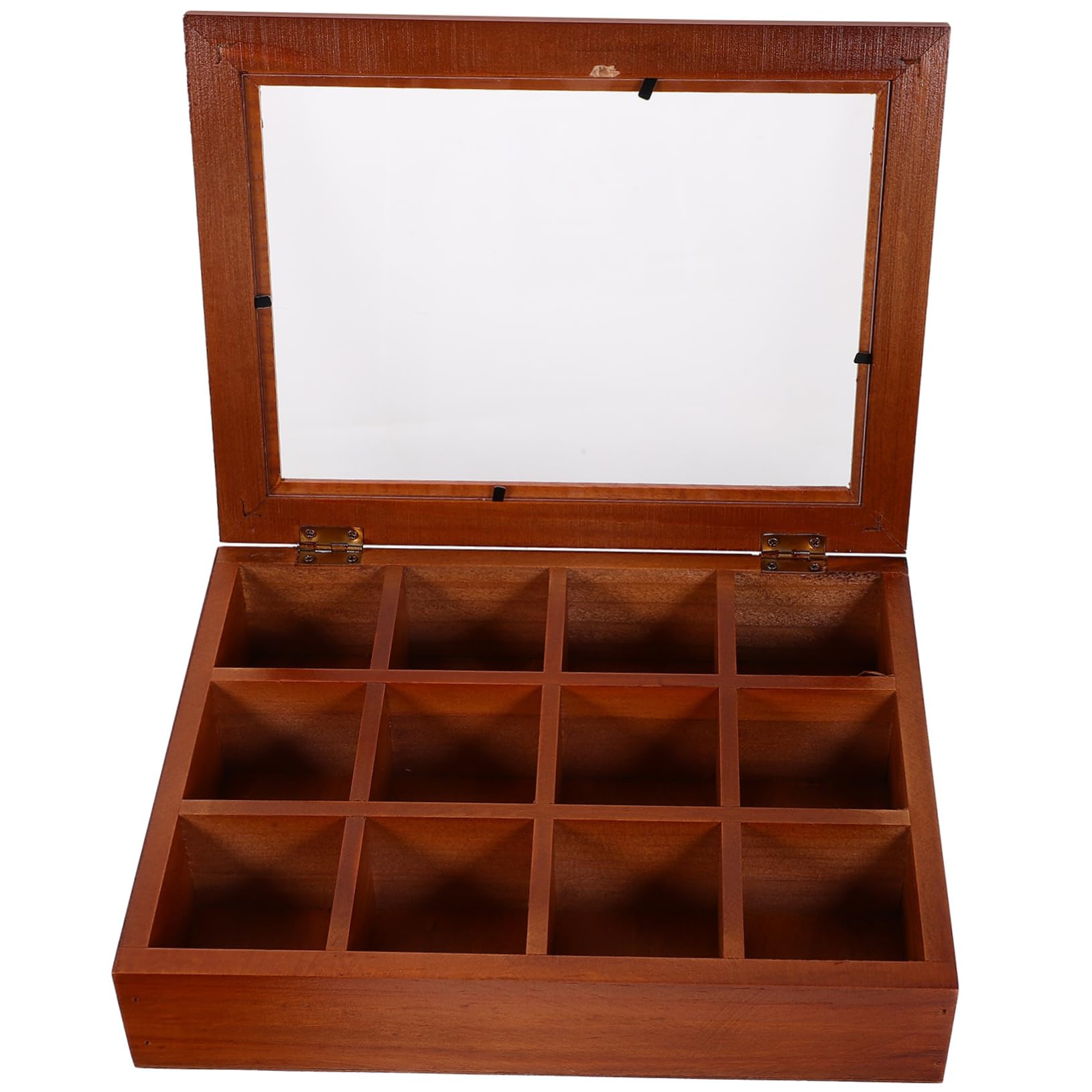 Teebeutel Organizer aus Acryl und Holz mit 12 Fächern Braun