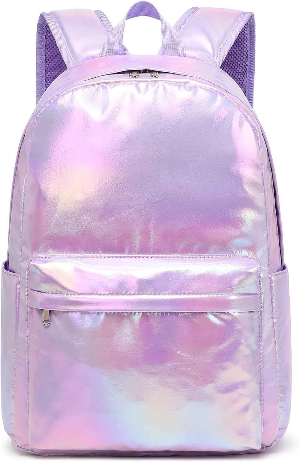 School Backpack for Girls Metallic Purple Girl Backpacks for Kids Elementary Middle School College Teen Girls Casual Daypack Water Resistant