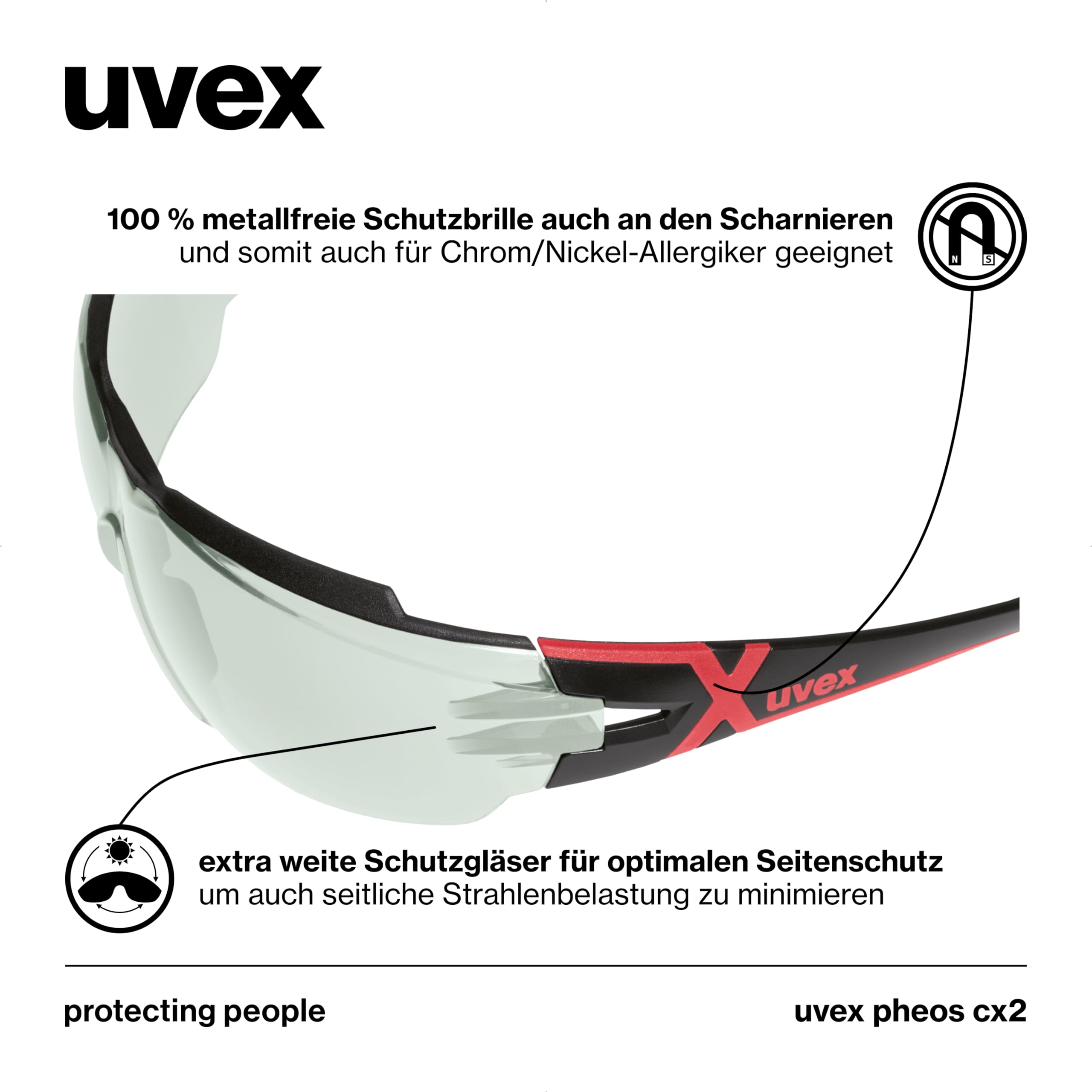 Uvex pheos cx2 Lunettes de protection infrarouge UV soudage anti-buée anti-rayures