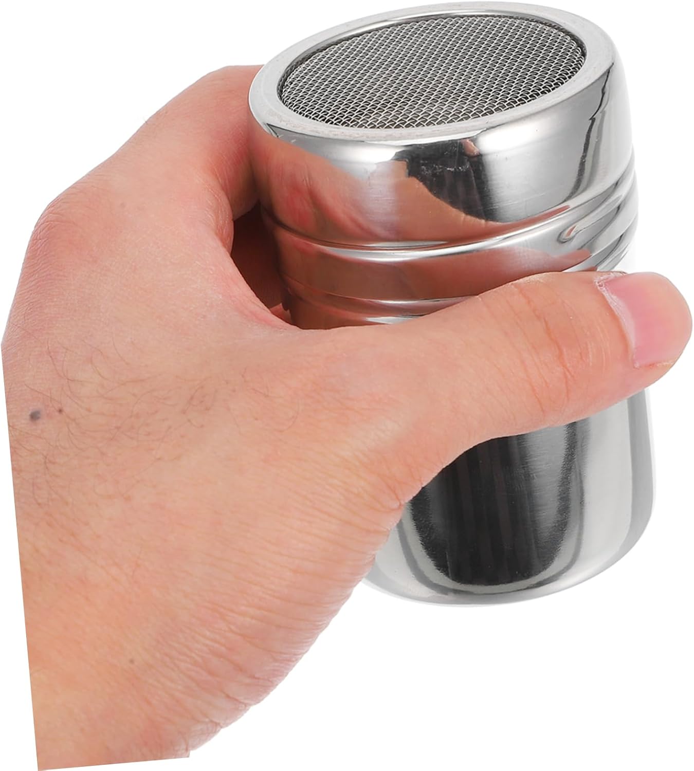 Powder Shaker Set with Stencil, Stainless Steel and Pp, Silver