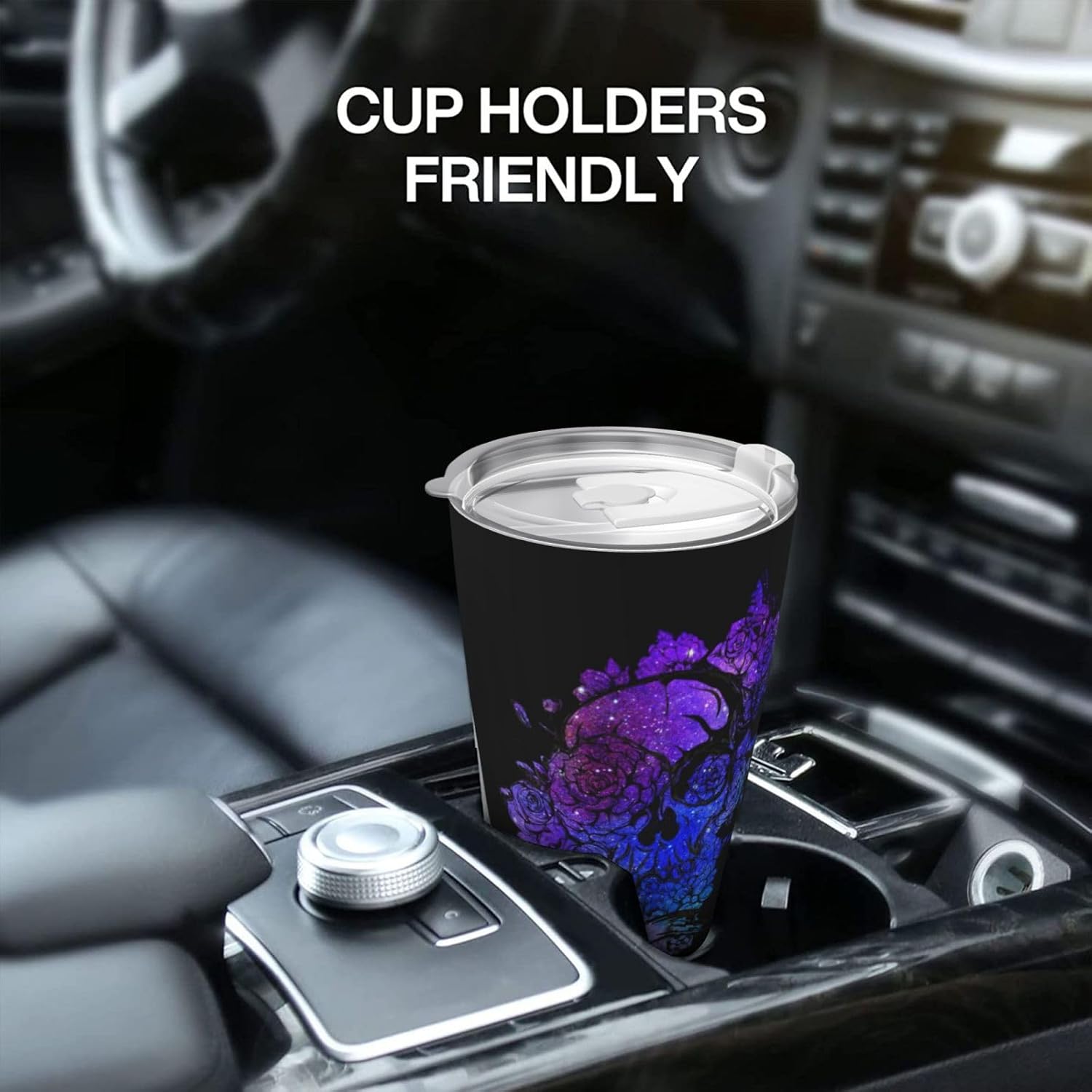 Skull Candy Purple Sugar Gifts For Women Tumbler, 20 Oz Stainless Steel Travel Coffee Mug - Image 6