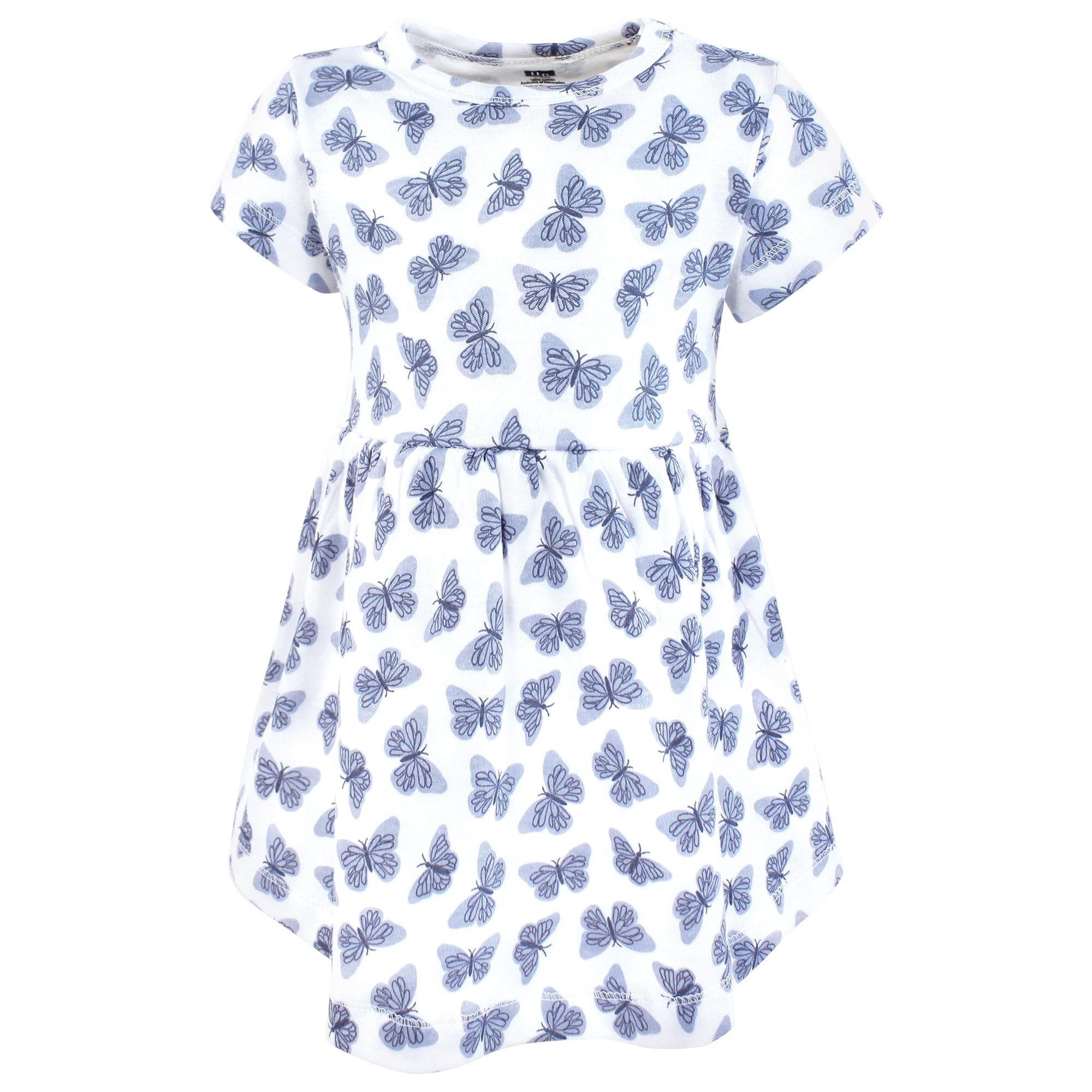 Hudson Baby Vestidos de algodón para niñas, Butterfly Floral, 4 años