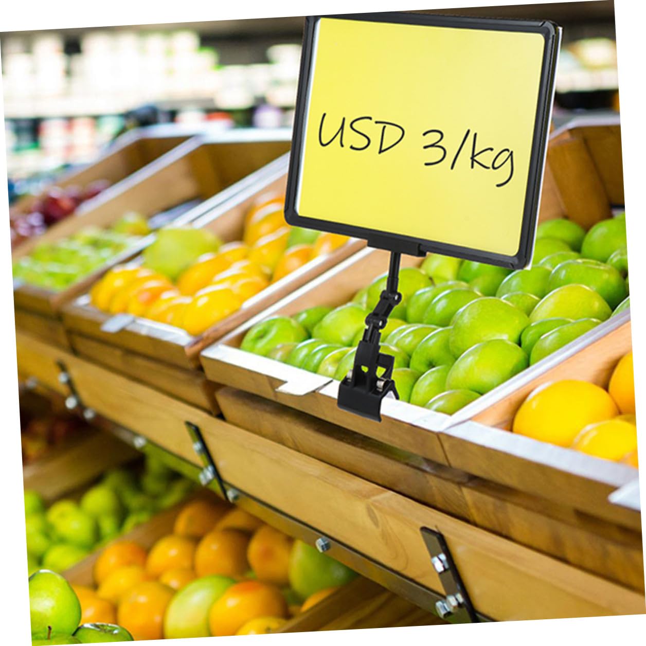 Set da 3 Supporti per Cartelli Prezzi in Plastica con Clip Espositore Multifunzione per Supermercati e Negozi Porta Cartellini da Banco Leggero e Resistente per Pubblicità e
