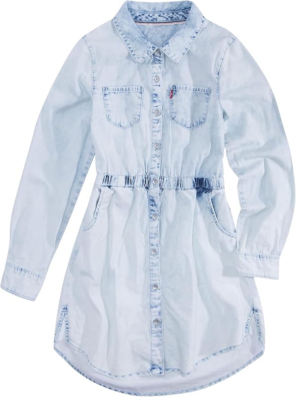 Levi's Vestido ajustado y acampanado de manga larga para niña