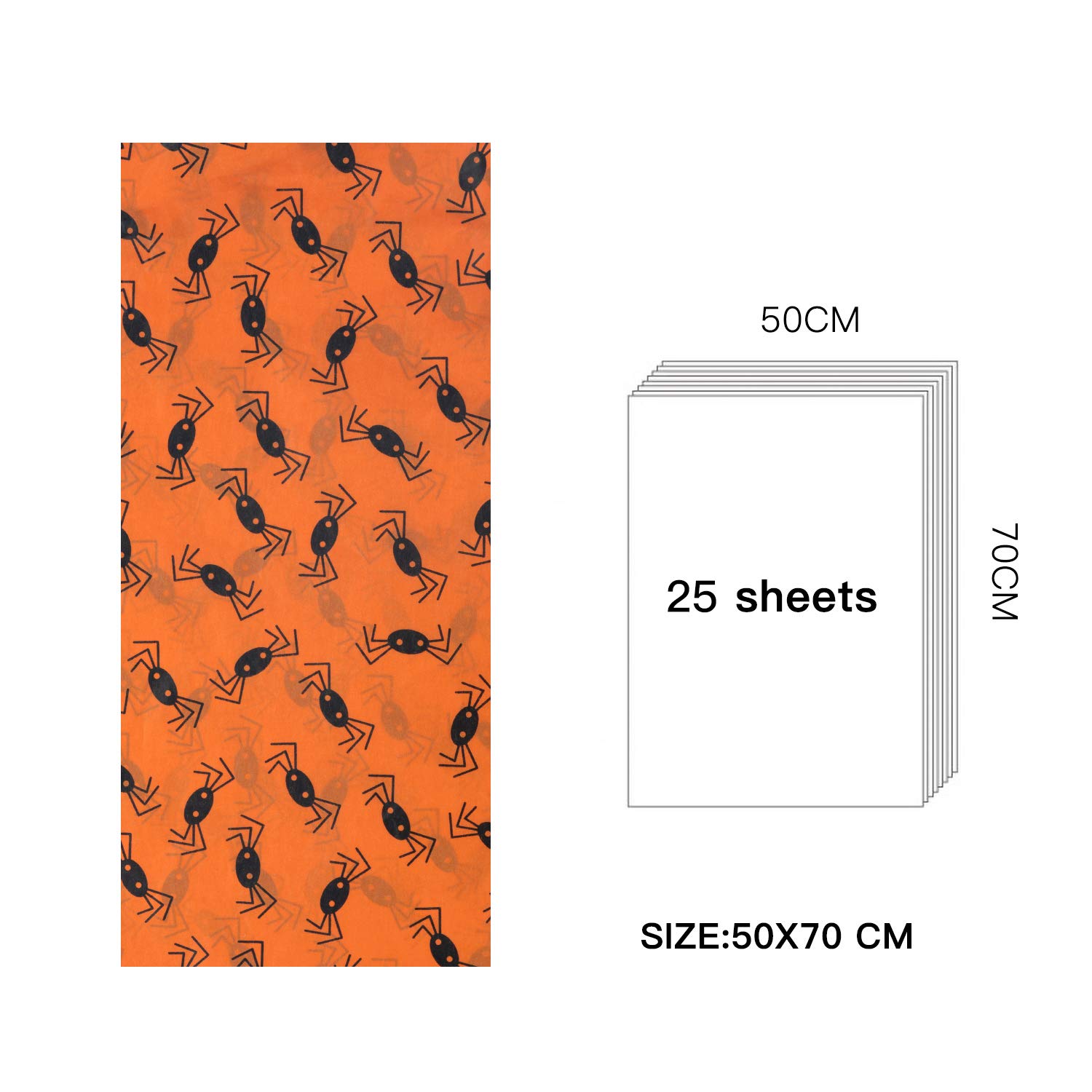 RUSPEPA Papier De Soie Pour Emballage Cadeau - Papier Cadeau Imprimé Léopard En Vrac Pour L'Emballage, Bricolage - 50 X 70 Cm - 24 Feuilles