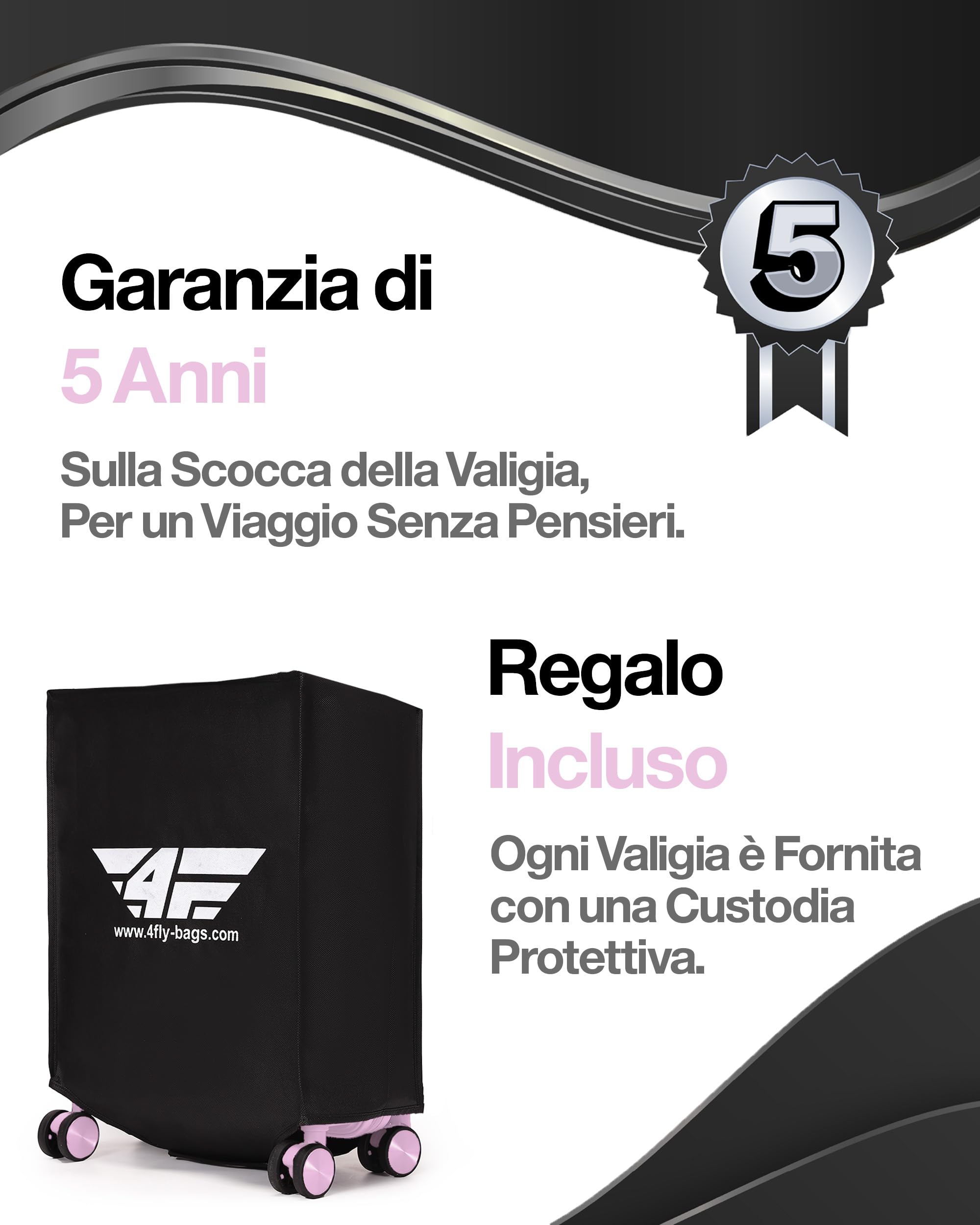 Trolley Da Viaggio Rigido Leggero XL – 75 cm (90L), Grande Valigia Trolley Con Serratura TSA, 4 Ruote Doppie Spinner E Manico Telescopico In Alluminio, Bagaglio Da Stiva, Bagaglio Da Viaggio
