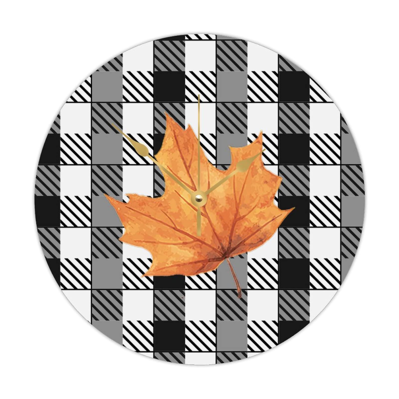 Horloge ronde en bois sans tic-tac pour dormir au calme avec decoration retro Halloween