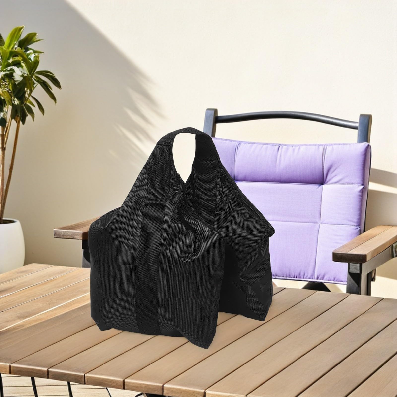 4 Pièces Paquet de Sable Lestés pour Tente, 30kg, Oxford Noir