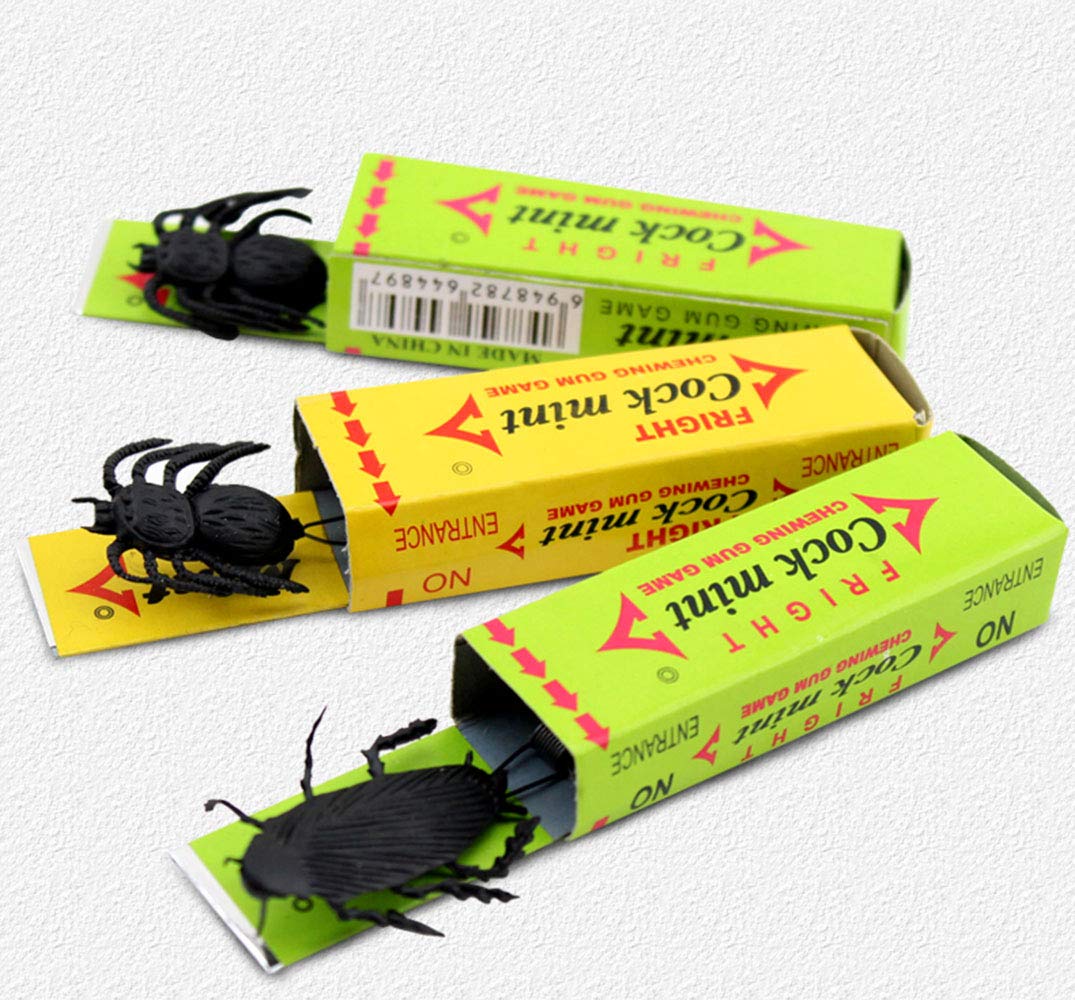 Blppldyci Shocking Gums - Tricky Joke Toy Cockroach Chewing Gum Farce Chewing Gum Joke Gadget Trick Prank Gag Funny Toy Fool's Day Gift for Halloween(2 Pack)