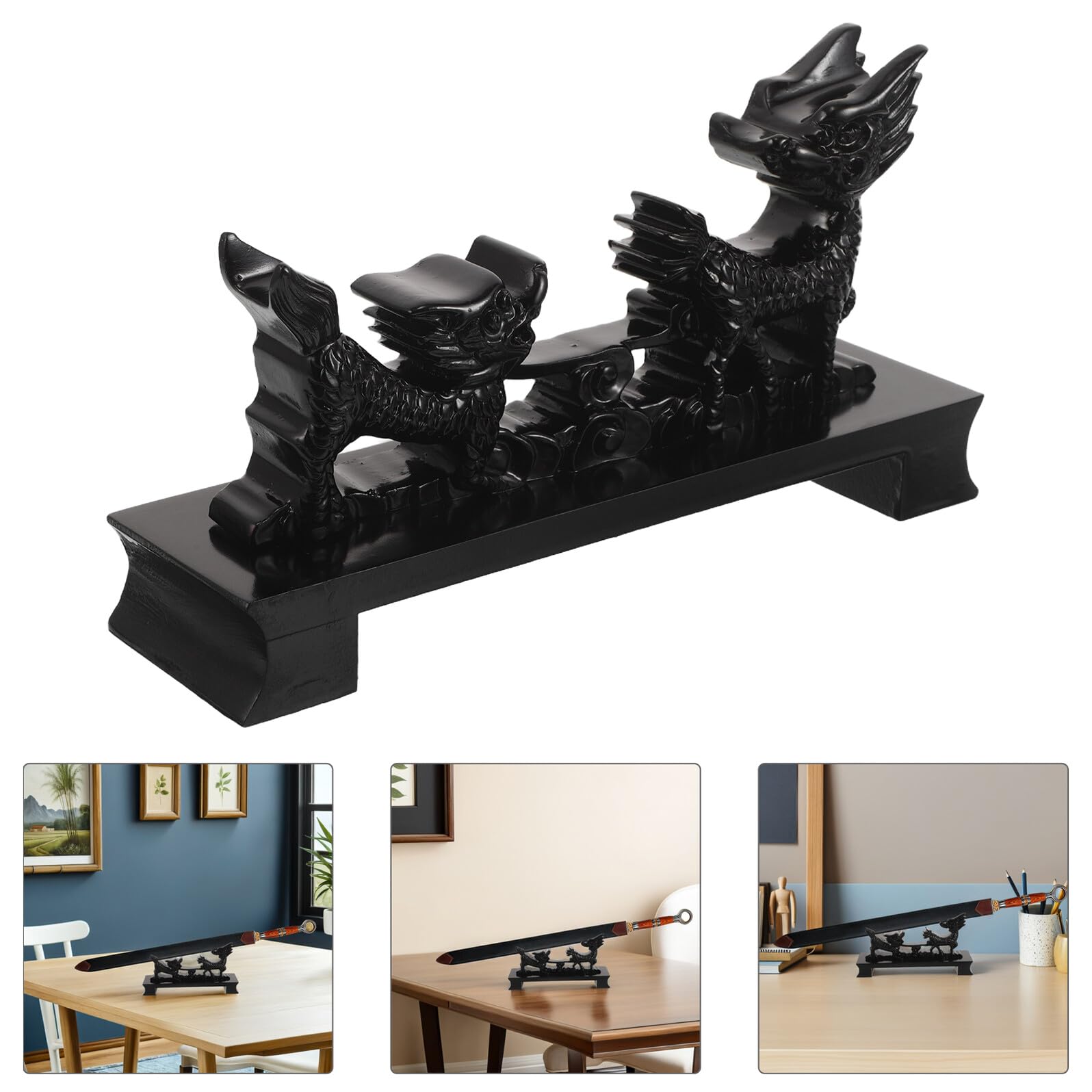 Zerodeko Soporte de Exhibición de Espadas Pequeño de Resina Negro