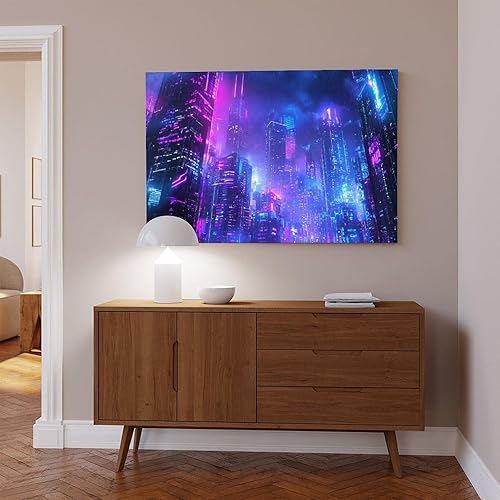 Miniatura 6 de Neon Cyberpunk Urban Art Print  Futuristic Night City Poster  Edgy Retro Subculture Wall Decor Poster Print for Teen Boys Room Wall Art Canvas