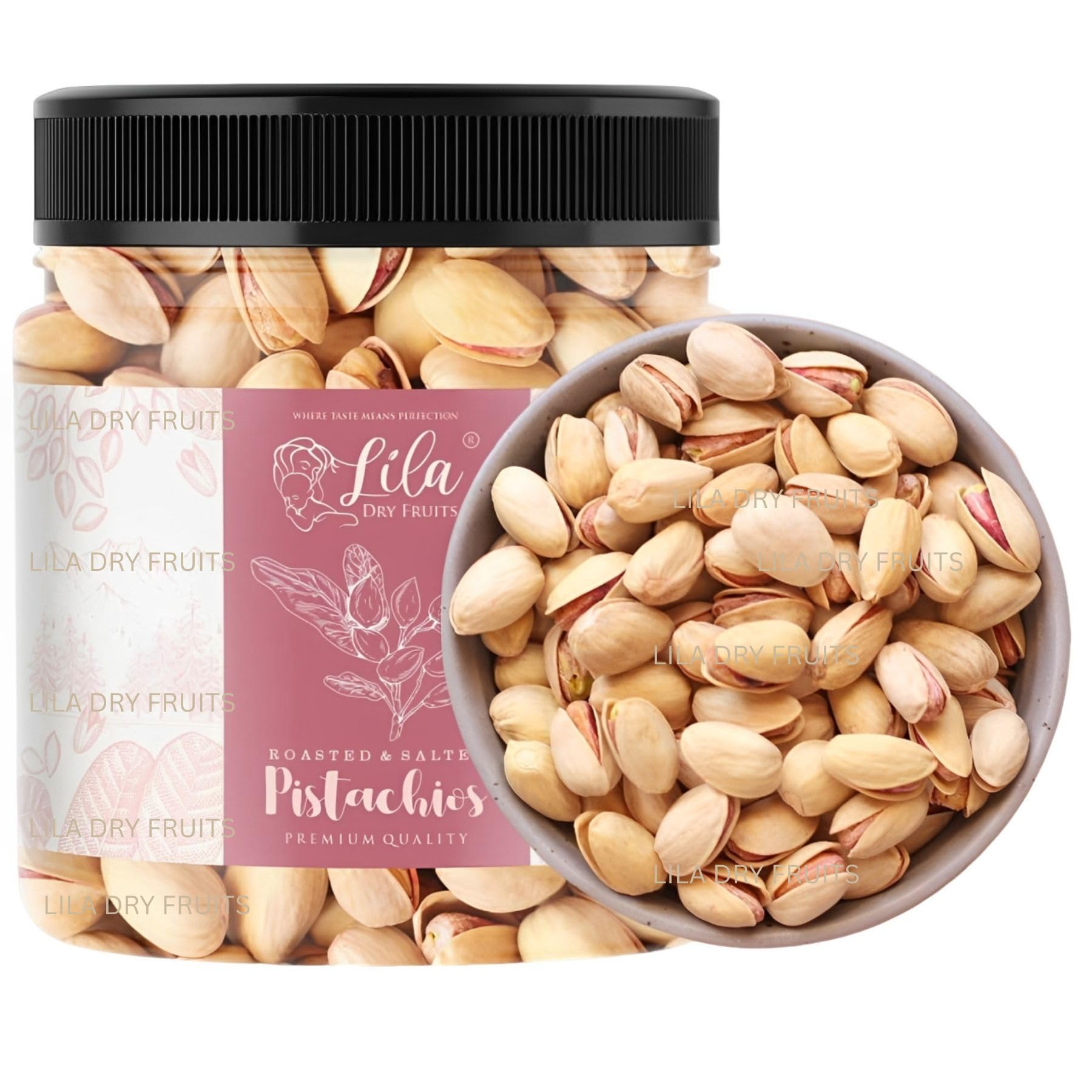 LILA DRY FRUITS Salted Pistachios 500 g | Premium Roasted Namkeen Pista | Tasty & Healthy Pistachio for Snacking, Munching | High in Protein & Dietary Fiber | Pista In Shell Perfect for Gifting