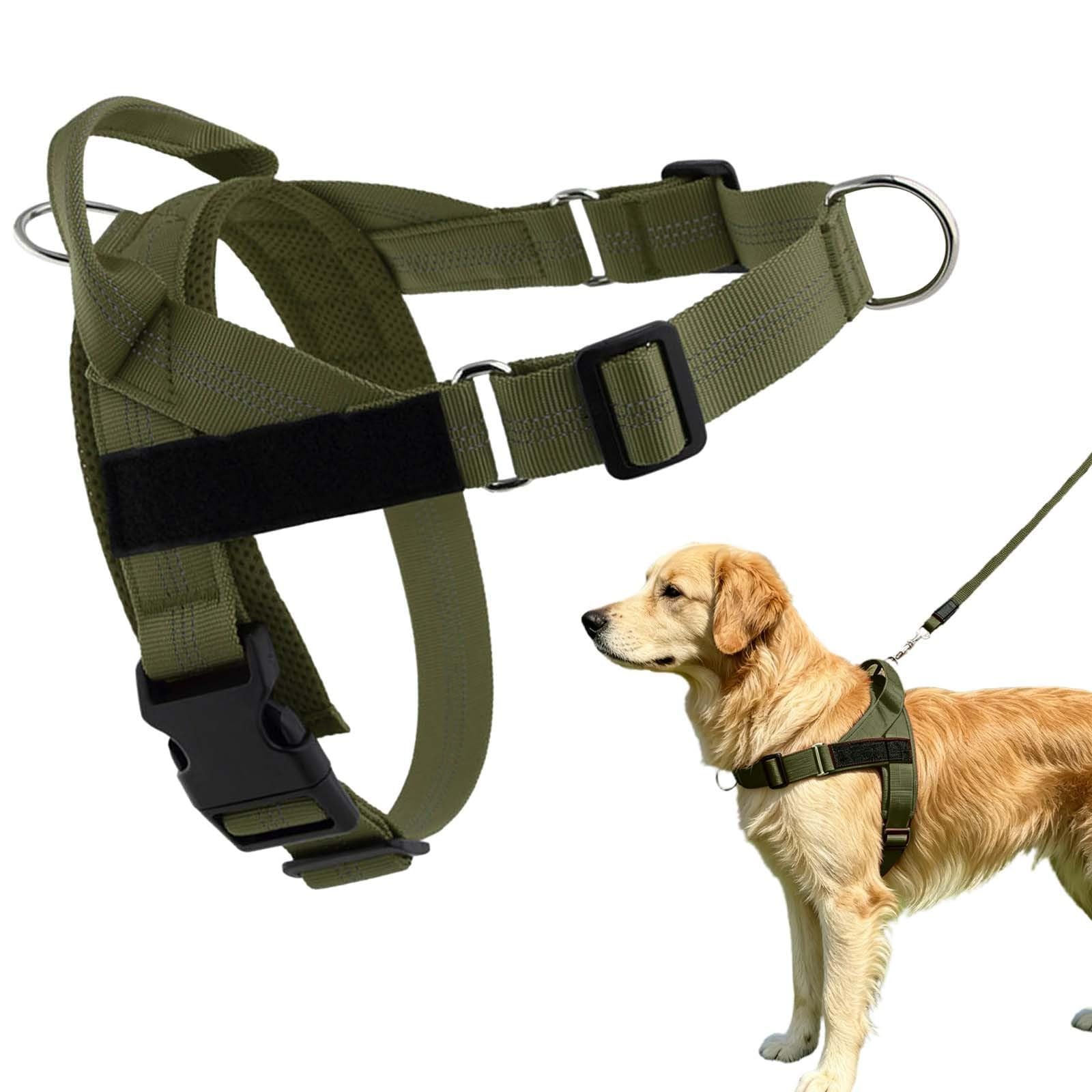 Paropet No Pull Dog Harness, No Pull Pet Walking Vest With Secure Buckle Design | Breathable Mesh, Front Chest Leash Attachment For Training，Military Green：xs