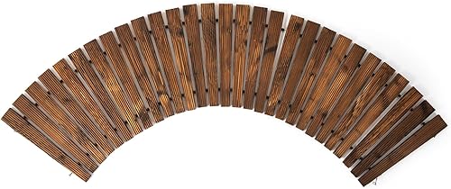 Miniatura 6 de Sendero de madera para jardín de 7 pies con superficie antideslizante, camino de madera enrollable, camino rústico, adoquines decorativos para patio