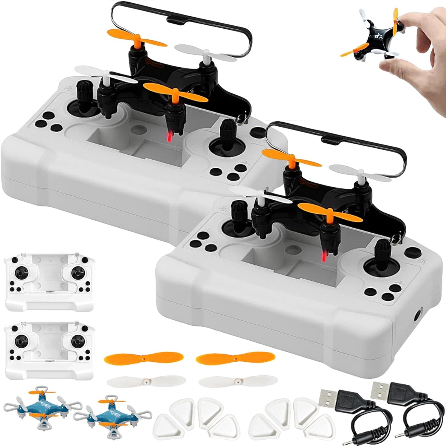 All-Ages Mini Drone with Easy Stunt Flights & 360° Tricks, Mini Drone Beginner-Friendly Stunt Flyer, Remote-Controlled Quadcopter with Altitude Hold, With LED Light & Propeller Protection (Black+Black)