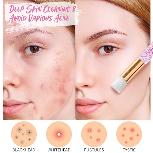 Miniatura 6 de TUZAZO 20 cepillos de champú de pestañas rosadas, cepillos limpiadores de extensión de pestañas de cristal con purpurina, cepillo de limpieza