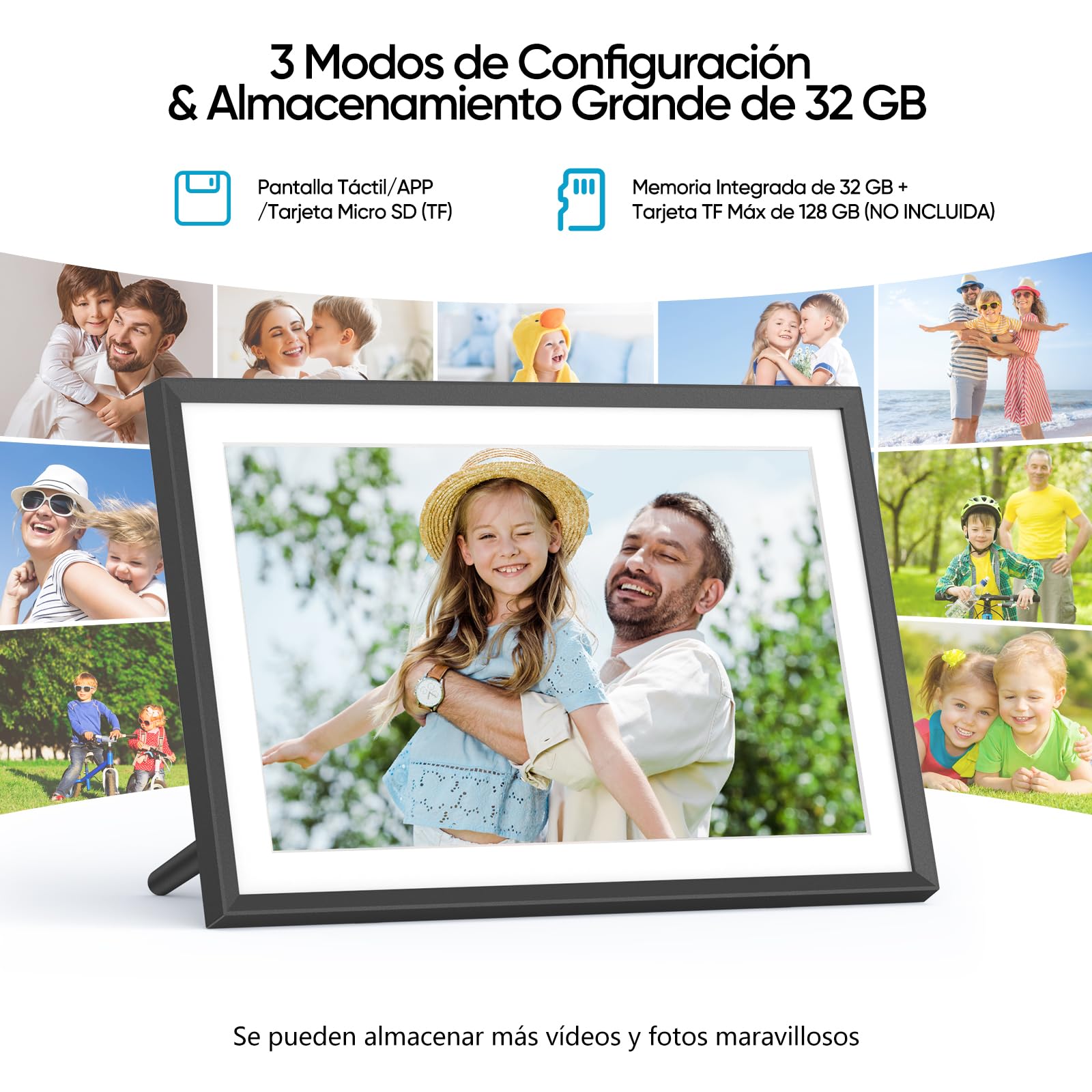 ARZOPA Marco de Fotos Digital WiFi 10,1 Pulgadas Pantalla Táctil FHD IPS 32GB Marco Digital De Fotos Rotación Automática Portaretratos Digitales Soporte de Foto/Música/Video/Alarma