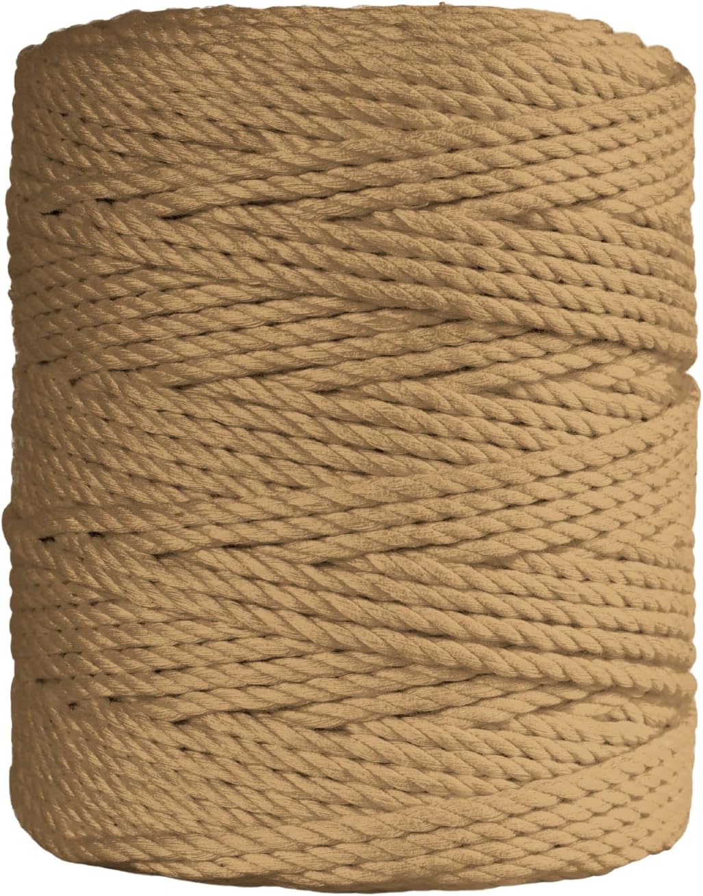 3 Ply Twisted Macrame Cord 3mm x 109Yards 100% Natural Cotton Like Macrame Rope Cotton Like Cord for Handmade Macrame Supplies, Wall Hanging, Plant Hangers (Peach, 3mmx109Yards)