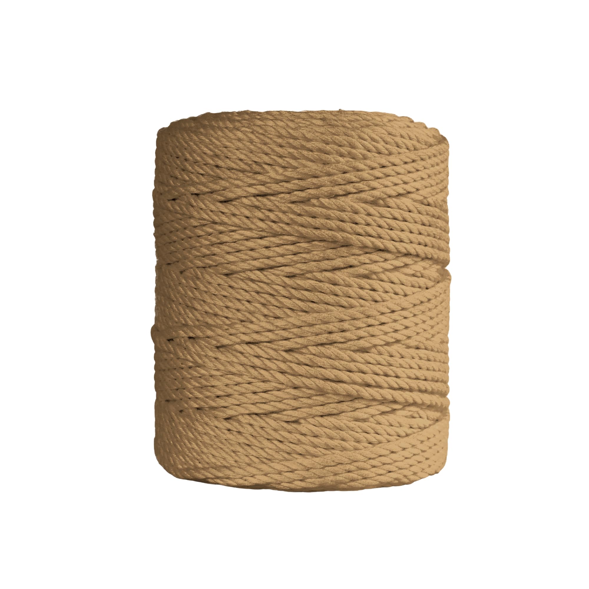 CROCHETA 3 Ply Twisted Macrame Cord 3mm x 109Yards 100% Natural Cotton-Like Rope for Handmade Supplies, Wall Hanging, Plant Hangers (Dark Brown)