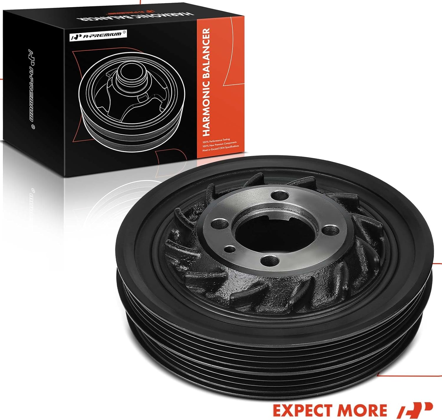 A-Premium Engine Harmonic Balancer Crankshaft Pulley Compatible with Mitsubishi Eclipse 1990-1994, Galant 1989-1994/1996, Expo, Expo LRV & Eagle Summit, Talon & Plymouth Colt, Laser, 2.0L 2.4L